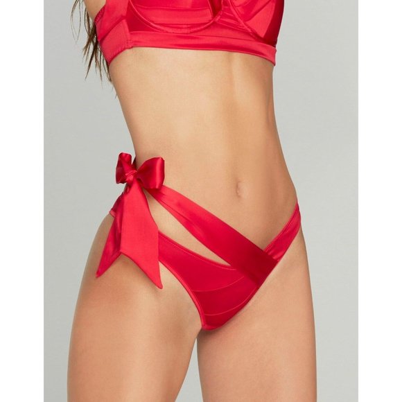 Agent Provocateur Sugar Red Silk Brief NWT $155